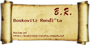 Boskovitz Renáta névjegykártya